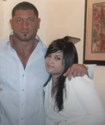 Keilani Bautista with her father Dave Bautista